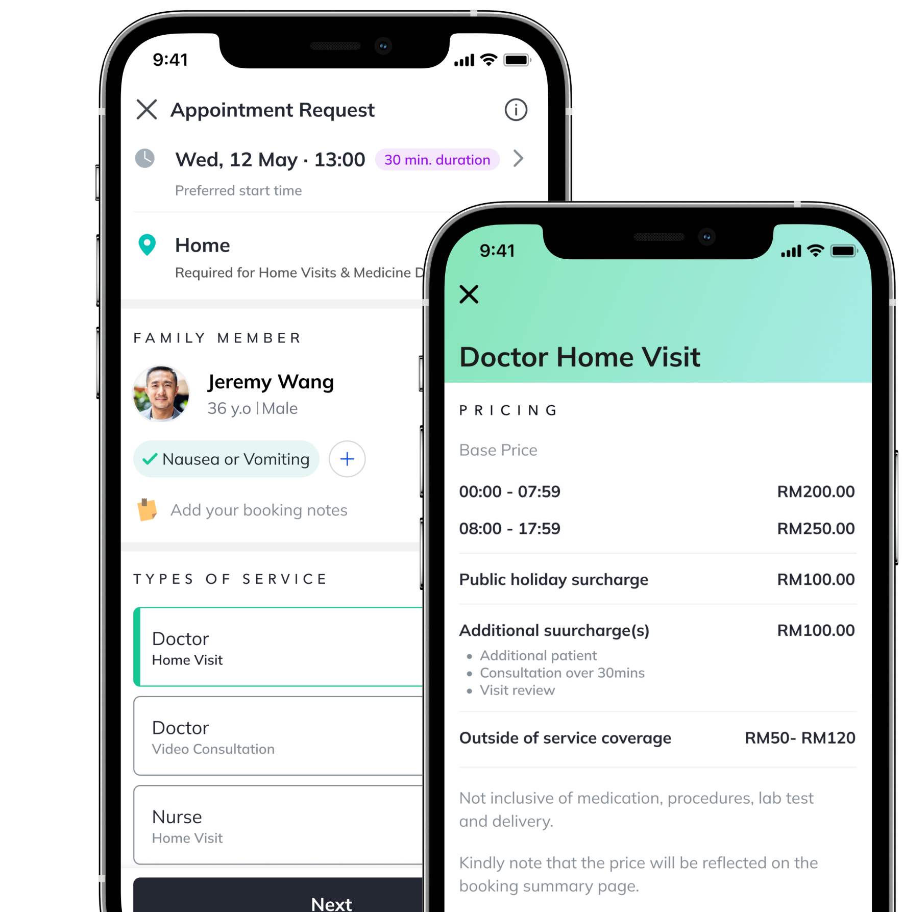 Speedoc doctor home visit app screen