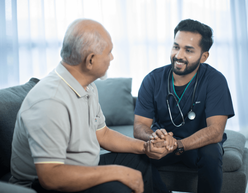 Doctor speaking to patient